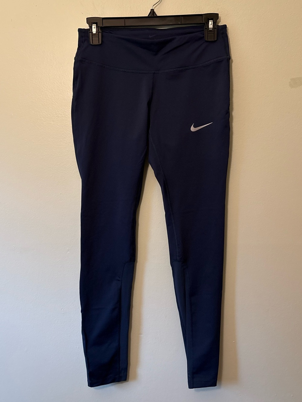 Nike Navy Leggings with White Swoosh, Size Small Women’s